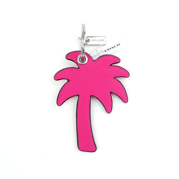 Coach Handbags - Coach Dragonfruit Pink Palm Tree Leather Bag Charm NWT CBK53